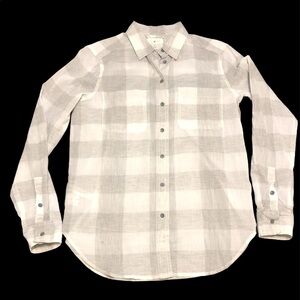 Lou & Grey Women Top, Plaid Button Down Shirt XS